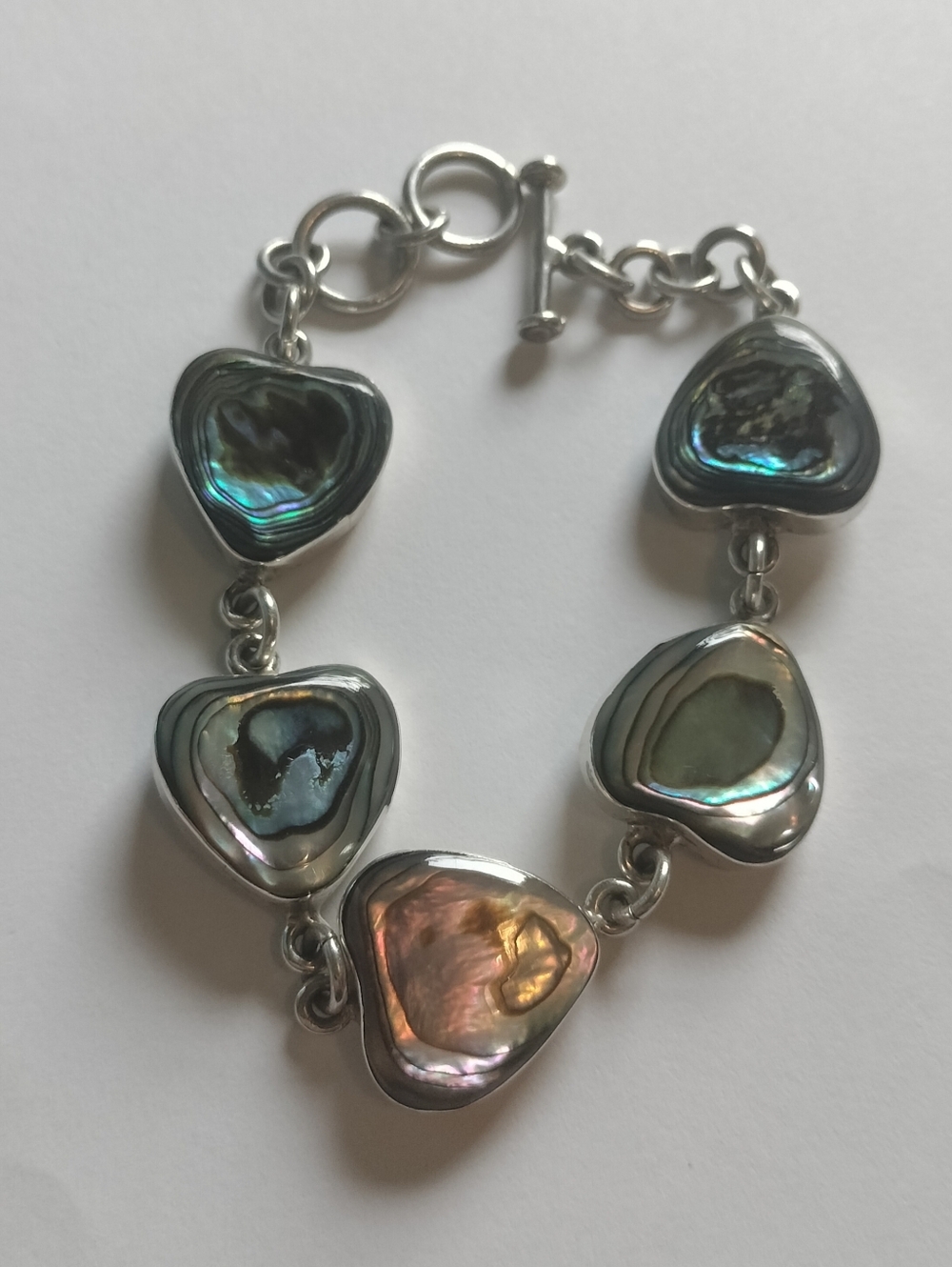 Gorgeous Vintage 925 Abalone Shell Bracelet